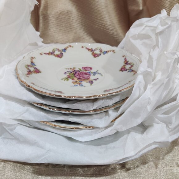 Vintage Dessert plates, MITTERTEICH Bavaria, Meissen floral, GERMANY. - Picture 5 of 5